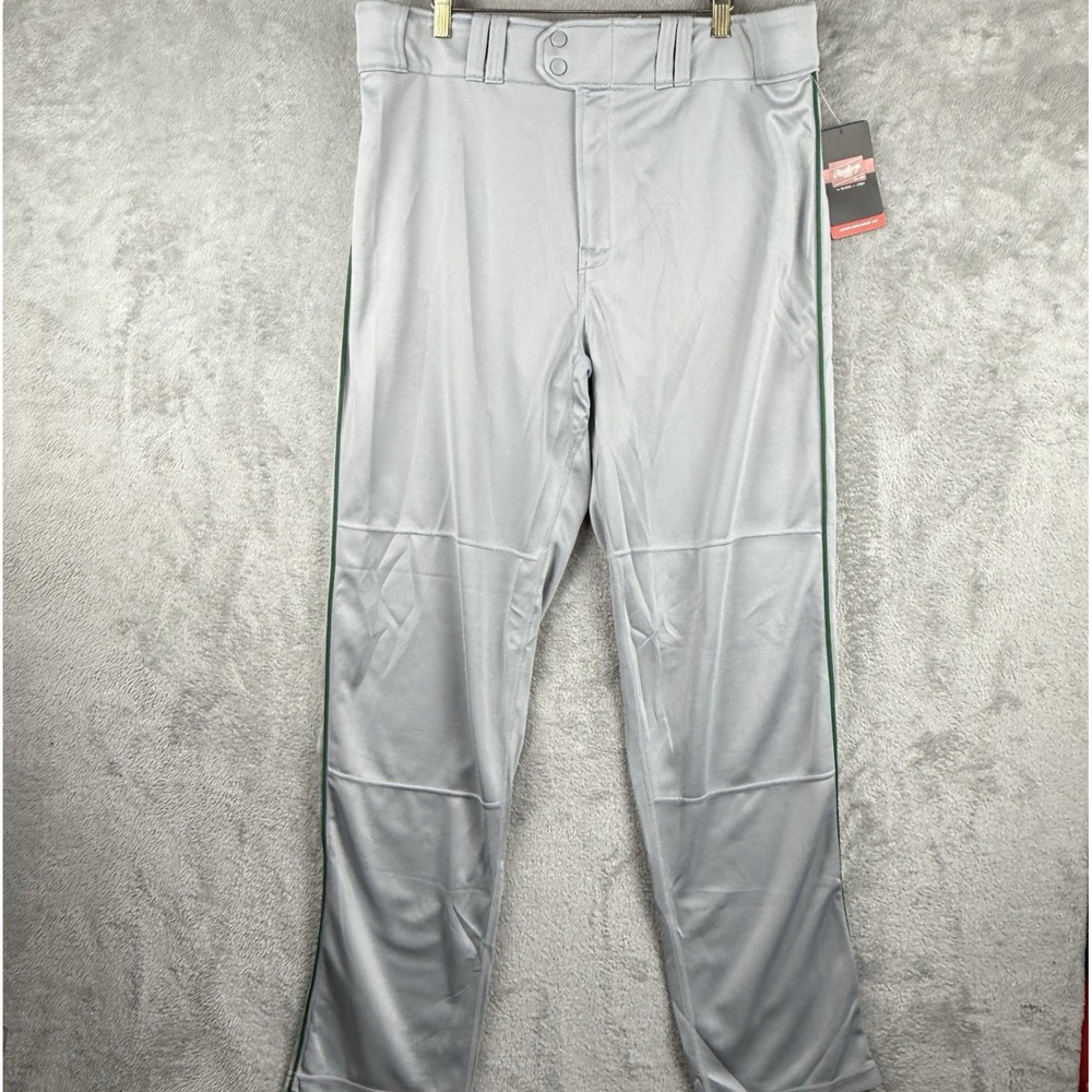 Rawlings Semi-Relaxed Fit Baseball Pants Mens XL Gray Stripe Stretch NEW NWT